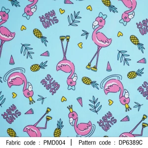 ผ้าพิมพ์ฟลามิงโก้ซัมเมอร์(ฟ้า) - primary