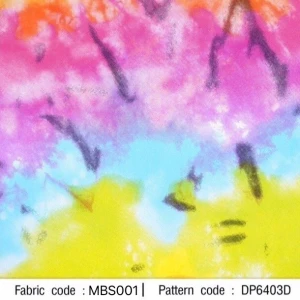 ผ้าพิมพ์มัดย้อมคลื่น(เหลืองฟ้าม่วง) - primary