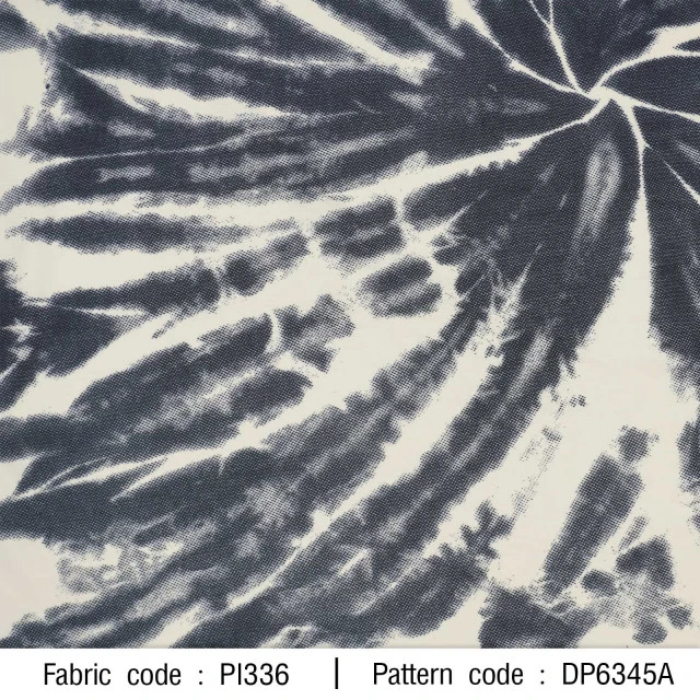 ผ้าพิมพ์มัดย้อมลายคราม(ครีม-ดำ)