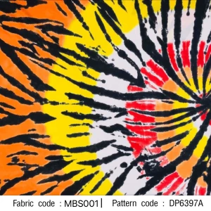 ผ้าพิมพ์มัดย้อมวงกลม(ส้มเหลืองแดง) - primary