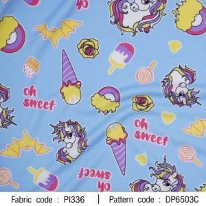 ผ้าพิมพ์ยูนิคอร์น Oh Sweet(ฟ้า) - primary