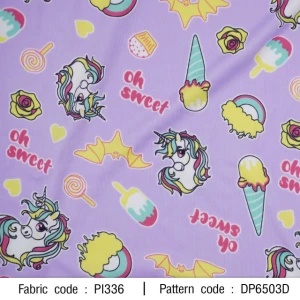 ผ้าพิมพ์ยูนิคอร์น Oh Sweet(ม่วง) - primary