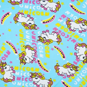 ผ้าพิมพ์ยูนิคอร์น sweet (ฟ้า) - primary