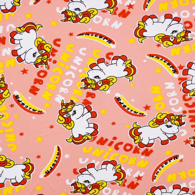 ผ้าพิมพ์ยูนิคอร์น sweet (ส้ม)