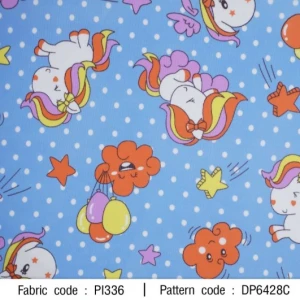 ผ้าพิมพ์ยูนิคอร์นจุด(ฟ้า) - primary