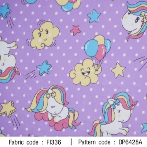 ผ้าพิมพ์ยูนิคอร์นจุด(ม่วง) - primary