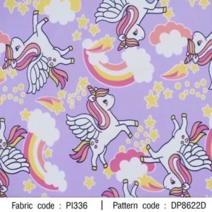 ผ้าพิมพ์ยูนิคอร์นสายรุ้ง(ม่วง) - primary