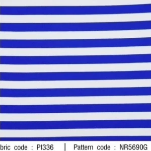 ผ้าพิมพ์ริ้วขวาง(ขาวน้ำเงิน) - primary