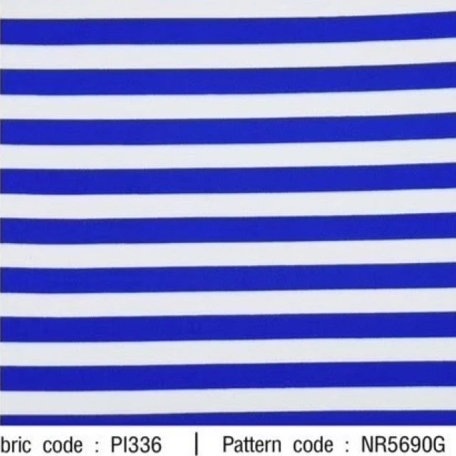 ผ้าพิมพ์ริ้วขวาง(ขาวน้ำเงิน)