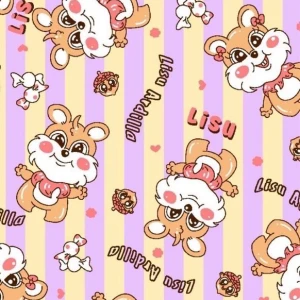 ผ้าพิมพ์ริ้วน้องนุ่มฟู(ม่วง) - primary