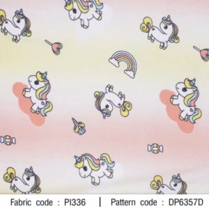 ผ้าพิมพ์ริ้วพาสเทลยูนิคอร์น(เหลืองโอรส) - primary