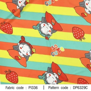 ผ้าพิมพ์ริ้วเด็กผู้หญิง(ส้มเหลืองมิ้นท์) - primary