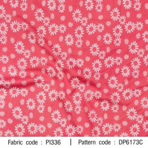 ผ้าพิมพ์ลายดอกขาว(ชมพู) - primary