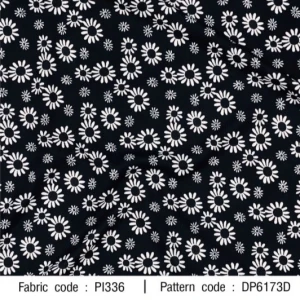 ผ้าพิมพ์ลายดอกขาว(ดำ) - primary