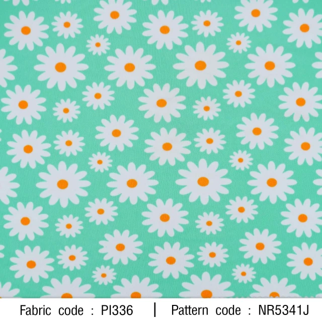 ผ้าพิมพ์ลายเดซี่(เขียวมินท์)