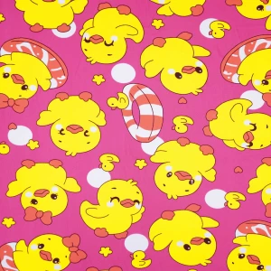 ผ้าพิมพ์ลูกเป็ดผูกโบว์(ชมพู) - primary