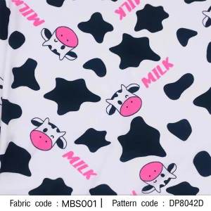 ผ้าพิมพ์วัว Milk(ขาว) - primary