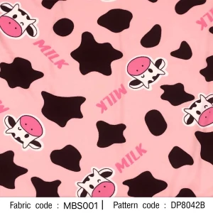 ผ้าพิมพ์วัว Milk(ชมพู) - primary