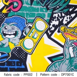 ผ้าพิมพ์สตรีทอาร์ต(เขียว) - primary