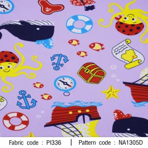 ผ้าพิมพ์สมบัติทะเล(ม่วง) - primary