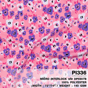 ผ้าพิมพ์สวนดอกไม้(ชมพู) - primary