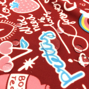 ผ้าพิมพ์สะท้อนน้ำ/Heart Unicon(แดง) - primary