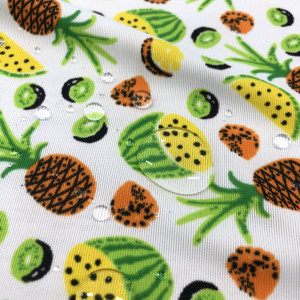 ผ้าพิมพ์สะท้อนน้ำ/แตงโมฟลุ๊ตตี้(เหลือง) - primary