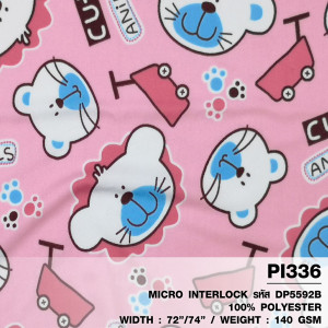 ผ้าพิมพ์หนูBear(ชมพู)