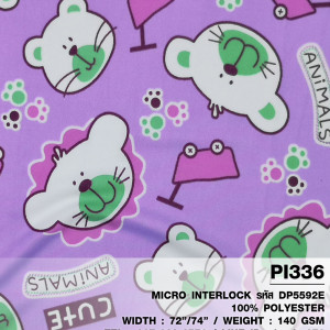 ผ้าพิมพ์หนูBear(ม่วง)