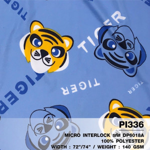 ผ้าพิมพ์หน้าเสือ Tiger(ฟ้า)