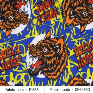 ผ้าพิมพ์หมาป่าwell(พื้นนง.หัวส้ม) - primary