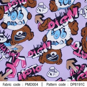 ผ้าพิมพ์หมี 90s(ม่วง) - primary