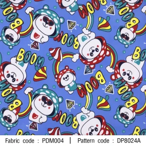 ผ้าพิมพ์หมี BOOM(ฟ้า) - primary