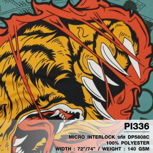 ผ้าพิมพ์หมีดุดัน(เขียวหยก) - primary