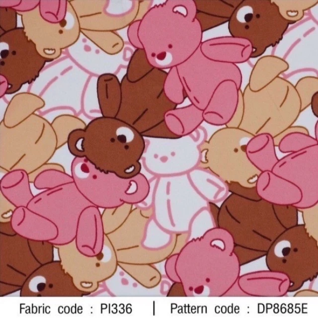 ผ้าพิมพ์หมีพาสเทล(โอรสครีม)