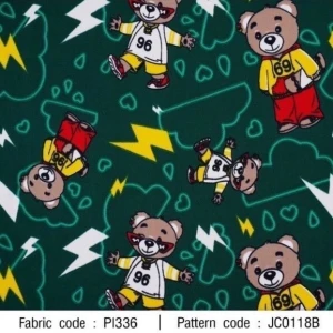 ผ้าพิมพ์หมีสายฟ้า(เขียว) - primary