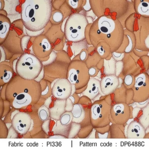 ผ้าพิมพ์หมีหมีหมี(ครีมน้ำตาล) - primary