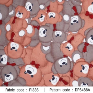 ผ้าพิมพ์หมีหมีหมี(โกโก้น้ำตาล) - primary