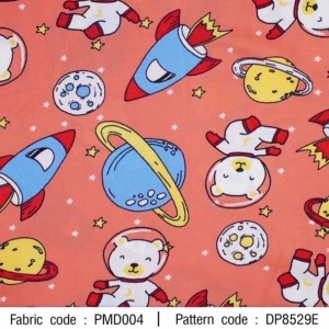 ผ้าพิมพ์หมีอวกาศ(ส้ม) - primary