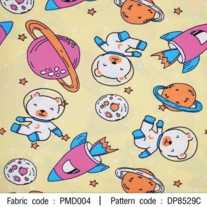 ผ้าพิมพ์หมีอวกาศ(เหลือง) - primary