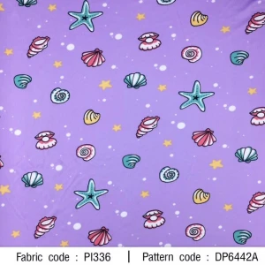 ผ้าพิมพ์หลากชนิดหอย(ม่วง) - primary