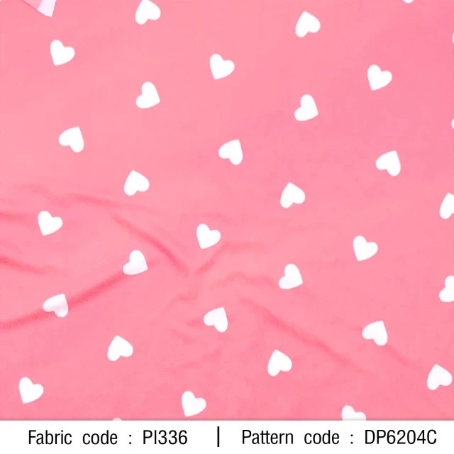 ผ้าพิมพ์หัวใจ(ชมพู)