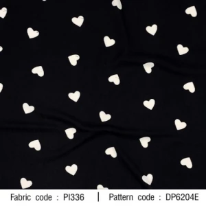 ผ้าพิมพ์หัวใจ(ดำ) - primary
