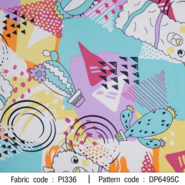 ผ้าพิมพ์อัลปากา(ม่วง-มิ้นท์)