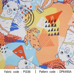 ผ้าพิมพ์อัลปากา(ส้ม-ฟ้า) - primary