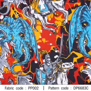 ผ้าพิมพ์อัศวินมังกรมินิ(ฟ้า) - primary