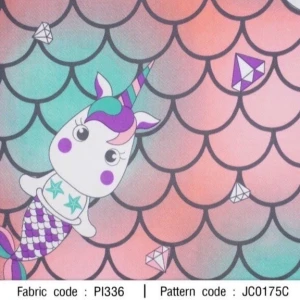 ผ้าพิมพ์เกล็ดนางเงือกยูนิคอร์น(ชมพูฟ้า) - primary
