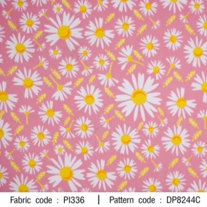 ผ้าพิมพ์เดซี่ดอกหญ้า(ชมพู) - primary