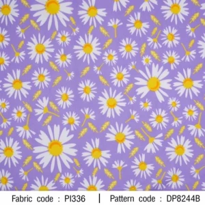 ผ้าพิมพ์เดซี่ดอกหญ้า(ม่วง) - primary