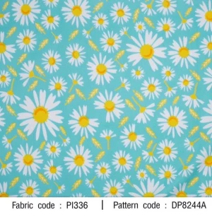 ผ้าพิมพ์เดซี่ดอกหญ้า(เขียวมิ้นท์) - primary